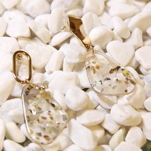 Transparent Sparkle Geometric Drop Earrings